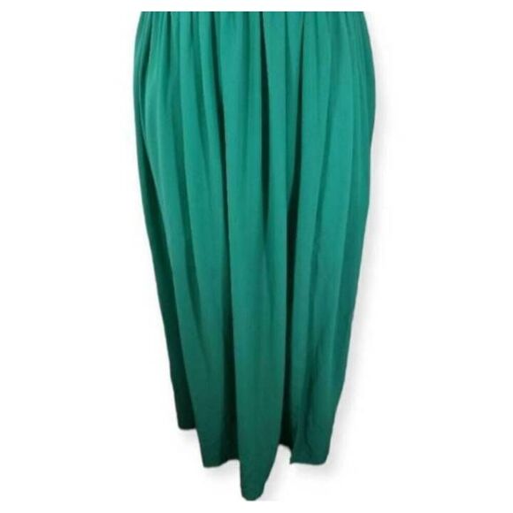 BRAND & LABEL GREEN & WHITE SLIT MAXI DRESS SZ.M GUC. - Picture 4 of 10